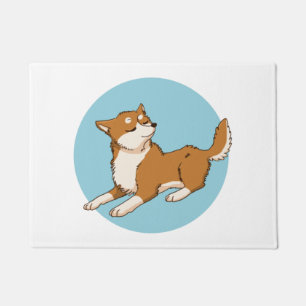 Paillasson Design shiba bleu.