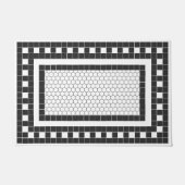 Paillasson Design simple en carreaux noir et blanc Motif (Devant)