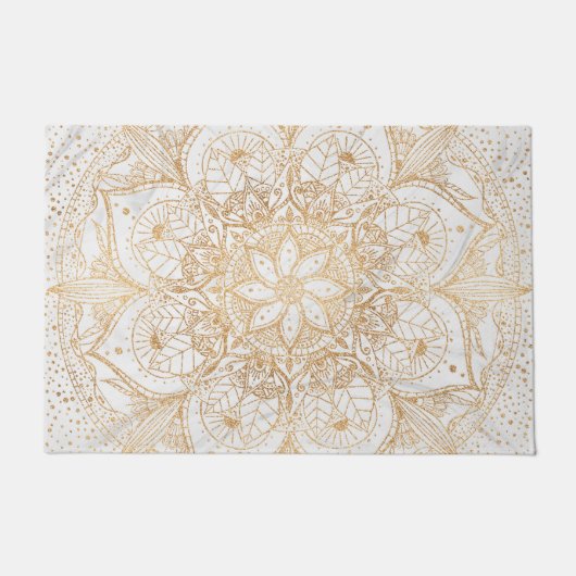Paillasson Design tendance or floral Mandala Marble (Devant)