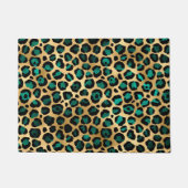 Paillasson Design turquoise et Gold Leopard Series 14 (Devant)