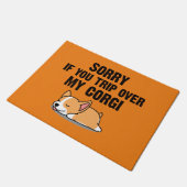 Paillasson Désolée si vous dépassez mon corgi (Incliné)