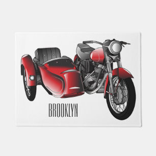 Paillasson dessin animé de la moto Sidecar