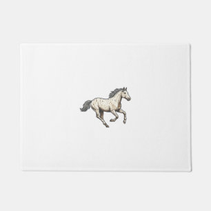 Paillasson Dessin de cheval Appaloosa courant gravé vintage_1