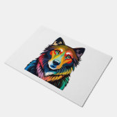 Paillasson dessin de chien coloré - (Incliné)