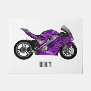 Paillasson Dessin de moto de sport violet