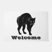Paillasson Dessin en silhouette de chat noir à rallonge d'Hal (Devant)