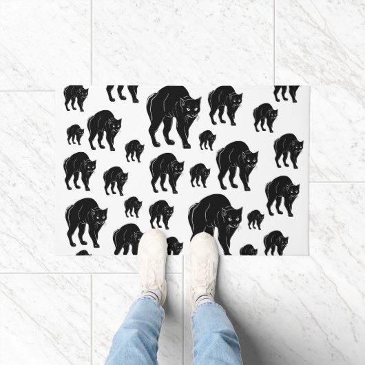 Paillasson Dessin en silhouette de chat noir à rallonge d'Hal (Intérieur)