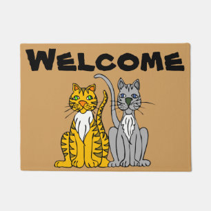 Paillasson Deux chats accueillent le mât