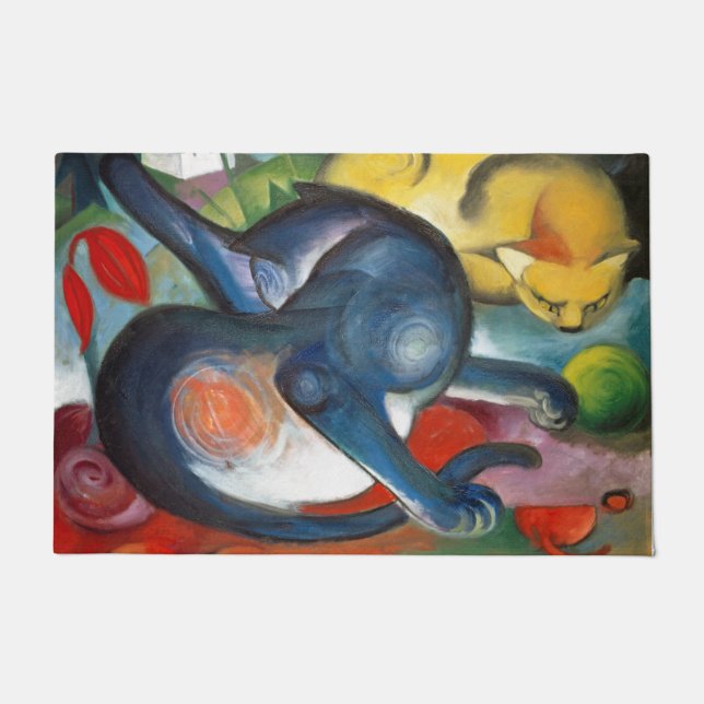 Paillasson Deux Chats, Bleu et Jaune, Franz Marc (Devant)