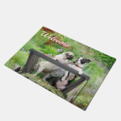 Paillasson Deux chiens par chiot carlin et Boston Terrier dan (Incliné)