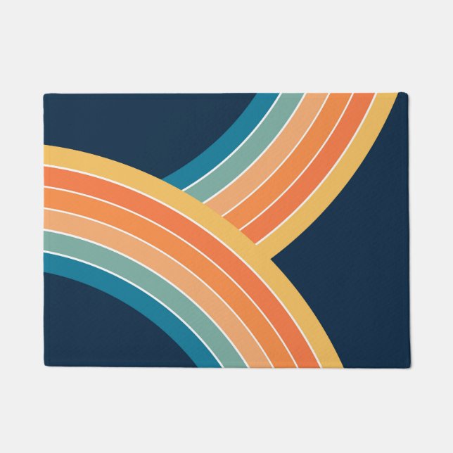 Paillasson Deux couleurs rétro style arc-en-ciel (Devant)