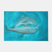 Paillasson Deux dauphins jouant sauvage et libre dans l'océan (Devant)