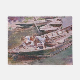 Paillasson Deux garçons en bateau (par Theodore Robinson)