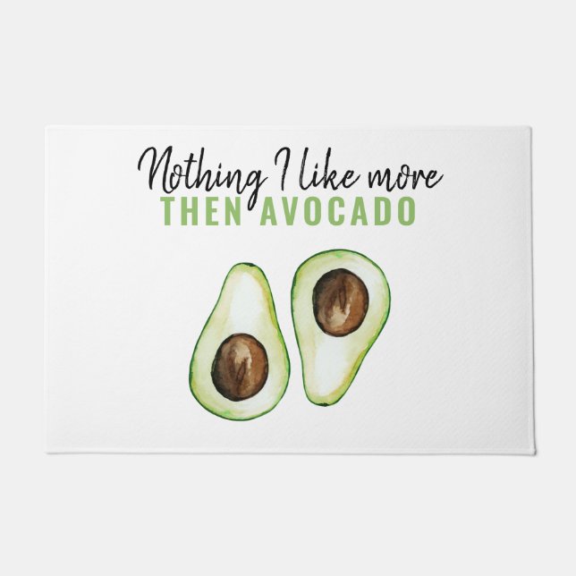 Paillasson Devis vert moderne Avocado pour cadeau Avocado Lov (Devant)
