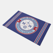 Paillasson Devise nautique de barre de roue d'Ancre de logo (Incliné)