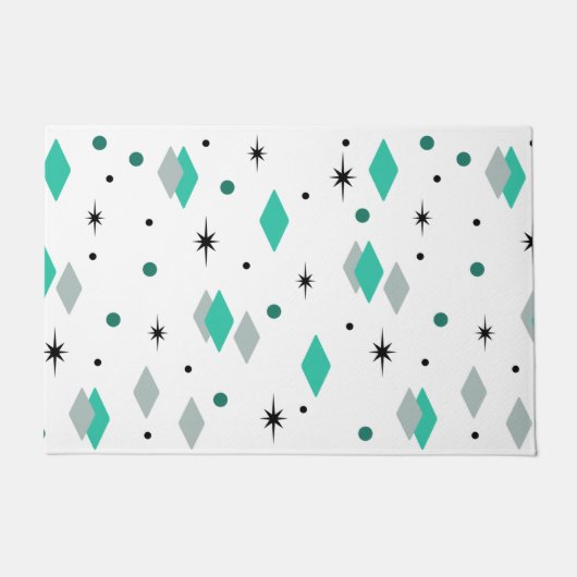 Paillasson Diamants de l'âge spatial Turquoise Blanc (Devant)