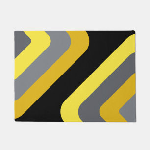 Paillasson Diamants géants rétro gris jaune