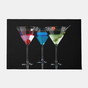 Paillasson Différents cocktails dans des lunettes à martini n