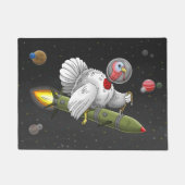Paillasson Dinde fusée dans l'espace (Devant)