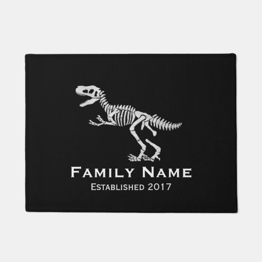 Paillasson Dinosaur Fossil Dino Nom de famille (Devant)