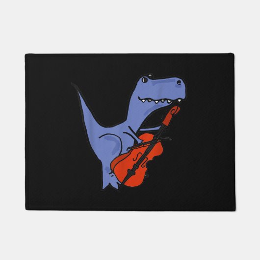 Paillasson Dinosaure Drôle Jouer Cello (Devant)