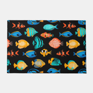 Paillasson Divers poissons tropicaux colorés motif