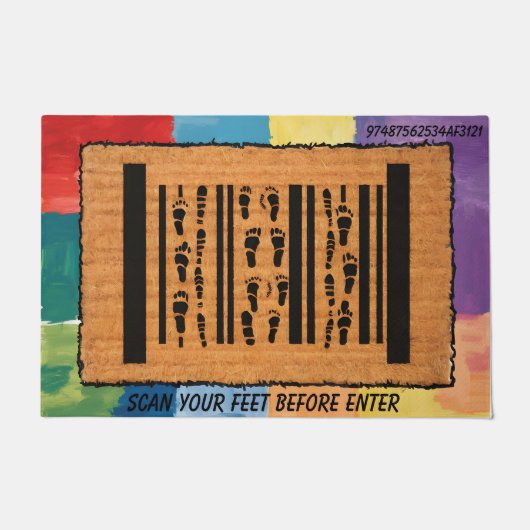 Paillasson Divertissement Empreinte Code-Barre Funny Code-Bar (Devant)