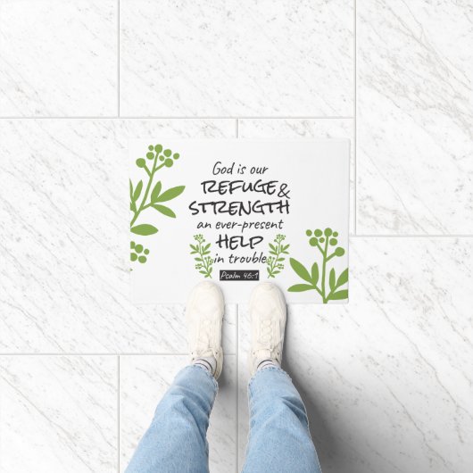 Paillasson Divine Refuge - Psaume 46:1 pour le Confort Spirit (Intérieur)