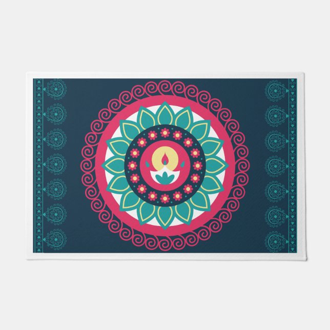 Paillasson Diwali Doormat; Diwali home Décor (Devant)