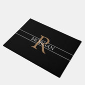 Paillasson do-it-yourself Lt Brown Monogramme, Nom Blanc, Noi (Incliné)
