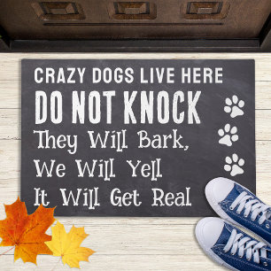 Paillasson Do Not Knock - Rustic Slate Welcome Funny Dog