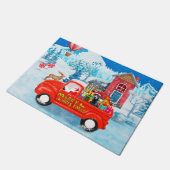 Paillasson Doberman Chien de Noël Livraison Camion Neige (Incliné)