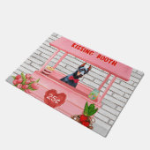 Paillasson Doberman Chien Valentine's Day Kissing Booth (Incliné)