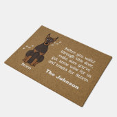 Paillasson Doberman Doormat, Doormat Chien, Chien (Incliné)