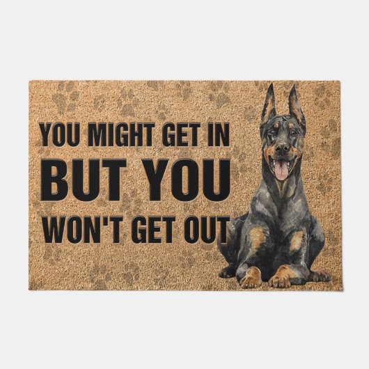 Paillasson Doberman Pinscher Doormat, Chien Cool (Devant)