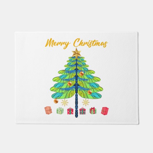Paillasson Don d'arbre de Noël de libellule (Devant)