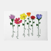 Paillasson Door Mat - Fleurs sauvages n' Words (Devant)