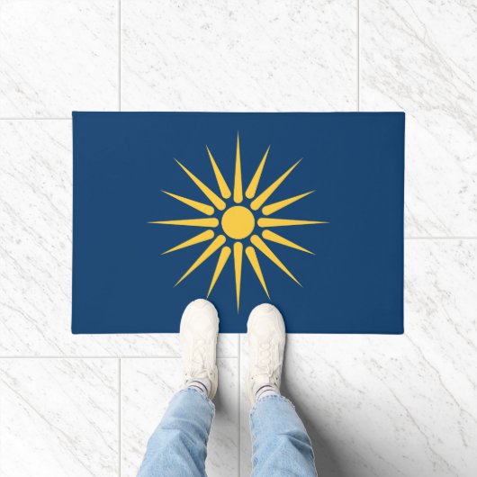 Paillasson Door Mat with Flag of Macedonia, Greece (Intérieur)