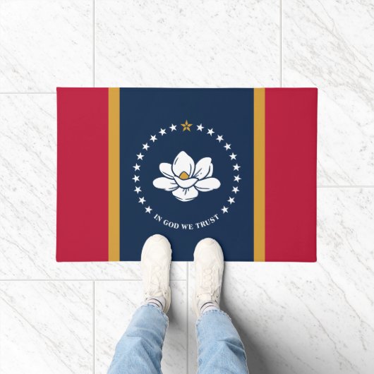 Paillasson Door Mat with Flag of Mississippi State, USA (Intérieur)