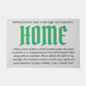 Paillasson Doormat d'aide pour les chauffeurs de livraison (Devant)