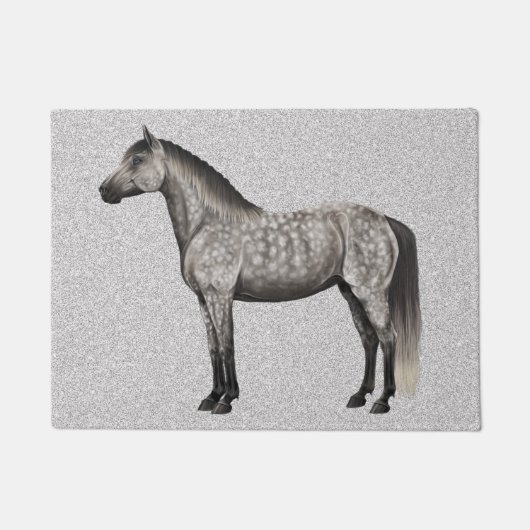 PAILLASSON DOORMAT HORSE GRAY DAPPER (Devant)