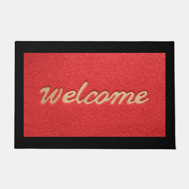 Paillasson Doormat Welcome Red Gold Black (Devant)
