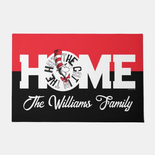 Paillasson Dr Seuss | Chat dans l'art rond Casquette (Devant)