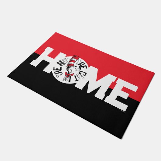 Paillasson Dr Seuss | Chat dans l'art rond Casquette (Incliné)