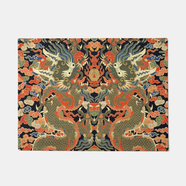 Paillasson Dragon asiatique chinois Art coloré (Devant)