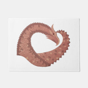 Paillasson Dragon cardiaque Brown en blanc