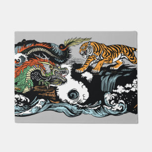 Paillasson Dragon chinois contre le tigre