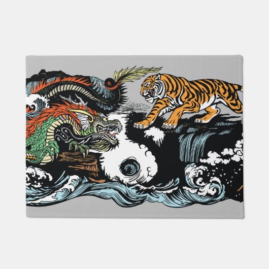 Paillasson Dragon chinois contre le tigre (Devant)
