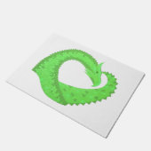 Paillasson Dragon de coeur vert citron blanc (Incliné)