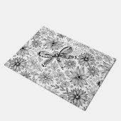 Paillasson Dragonfly et doodle de fleurs (Incliné)